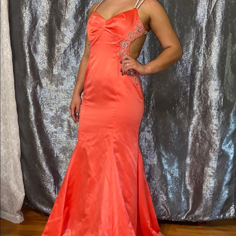 Beautiful coral prom dress